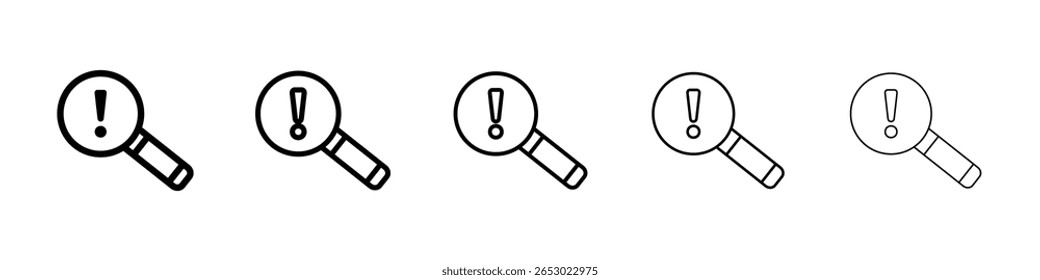 Symbol für Risikoanalyse oder Logo-Illustration, Umriss schwarz
