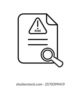 Risk analysis icon Outline thin set