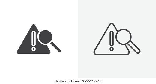 Risk analysis icon. outlined vector style.