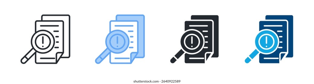 Risk Analysis Icon Set Multiple Style. Design In Outline, Blue, Glyph, Dualtone