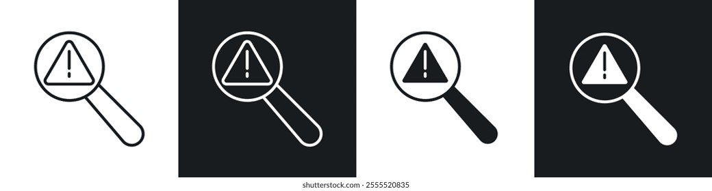 Risk analysis icon vector collection in black and white.