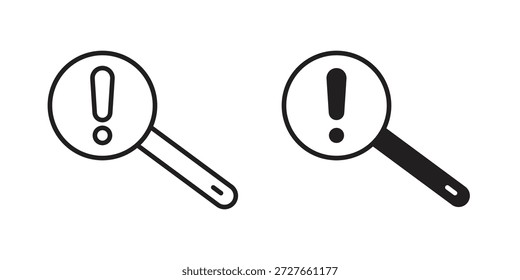 Sammlung von Risikoanalyse-Symbolen. Dünne lineare und schwarze flache Symbole
