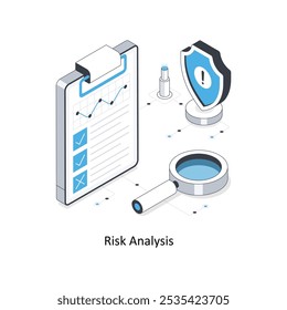Ilustração de stock isométrica da Análise de Risco. EPS Ilustração do estoque de arquivos