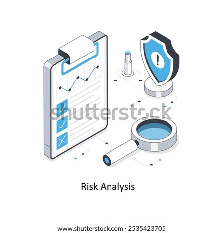 Risk Analysis isometric stock illustration. EPS File stock illustration