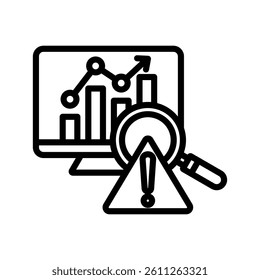 Risk Analysis Line Vector Illustration On White Background.