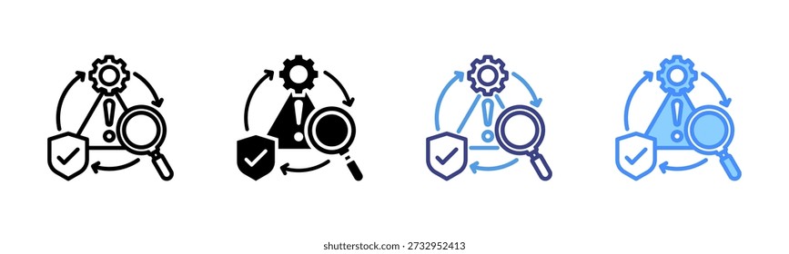 Análisis de riesgo Multi Style Icon Set 
