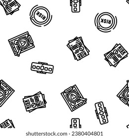 risk analyst business vector seamless pattern thin line illustration