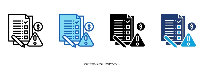 Risk Assesment icon Multi Style Vector Illustration