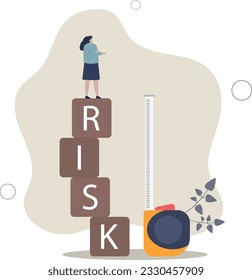 Evaluación del riesgo, análisis del nivel de peligro potencial, medición de la pérdida de dinero aceptable para el concepto de inversión, control o limitación de pérdidas.Ilustración vectorial plana.