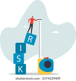 Risk assessment, analyze potential danger level, measure money loss acceptable for investing, control or limit loss.business concept.flat character.