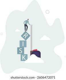 Risk assessment, analyze potential danger level, measure money loss acceptable for investing, control or limit loss concept.flat character life .