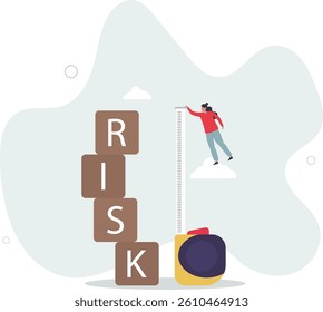 Risk assessment, analyze potential danger level, measure money loss acceptable for investing, control or limit loss concept.flat character life .