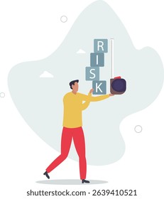 Risk assessment, analyze potential danger level, measure money loss acceptable for investing, control or limit loss concept. character life .