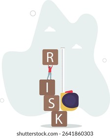 Risk assessment, analyze potential danger level, measure money loss acceptable for investing, control or limit loss concept. character life .