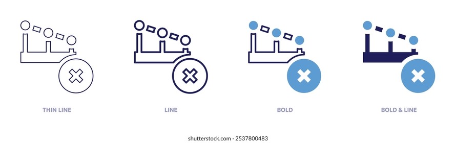 Risk assessment icon in 4 different styles. Thin Line, Line, Bold, and Bold Line. Duotone style. Editable stroke.