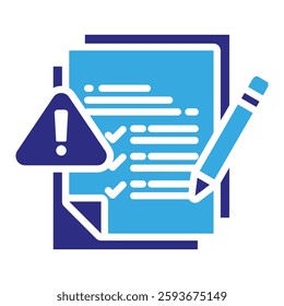 Risk Assessment Icon in Glyph Dual Color Style. Simple Vector Design. Simple Vector Glyph Icon