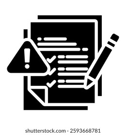 Risk Assessment Icon in Glyph Style. Simple Vector Design. Simple Vector Glyph Icon