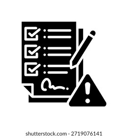 Icono de evaluación de riesgos Ilustración vectorial de glifos