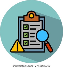 Icono de evaluación de riesgos Ilustración vectorial isométrica