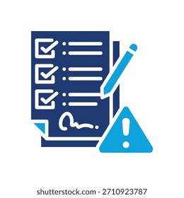 Icono de evaluación de riesgos Ilustración vectorial mixta