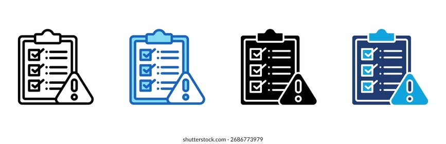 Icono de evaluación de riesgos Ilustración vectorial de varios estilos