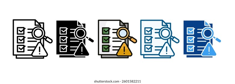 Risk Assessment Icon Set Multiple Style Collection