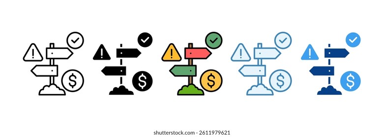 Risk Assessment Icon Set Multiple Style Collection