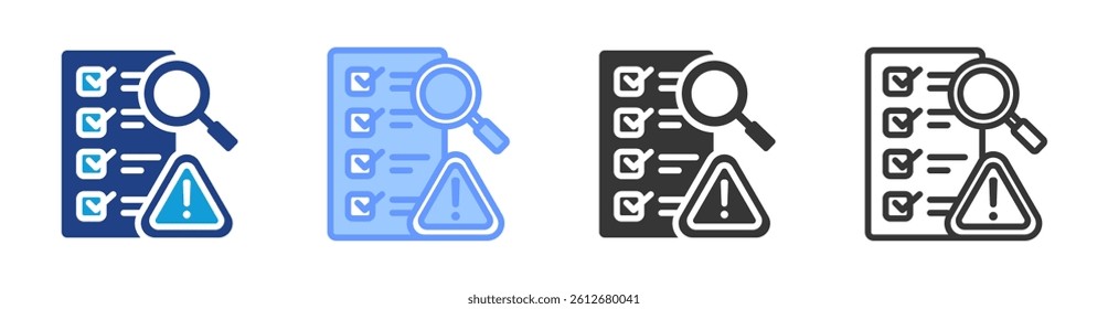 Risk Assessment icon set multiple style collection