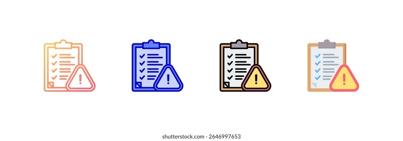 Conjunto de iconos de evaluación de riesgos colección de estilos múltiples