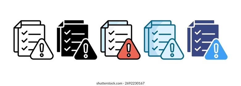 Conjunto de iconos de evaluación de riesgos Colección de estilos múltiples