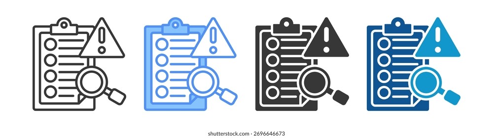 Risk Assessment Icon Set Multiple Style Collection
