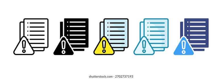 Conjunto de iconos de evaluación de riesgos Colección de estilos múltiples