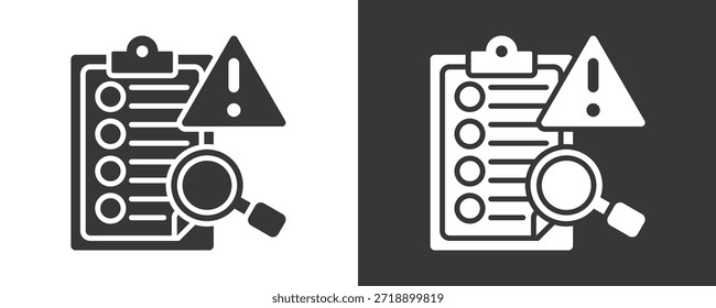 Conjunto De Iconos De Evaluación De Riesgos Colección De Vector Aislada En Blanco Y Negro
