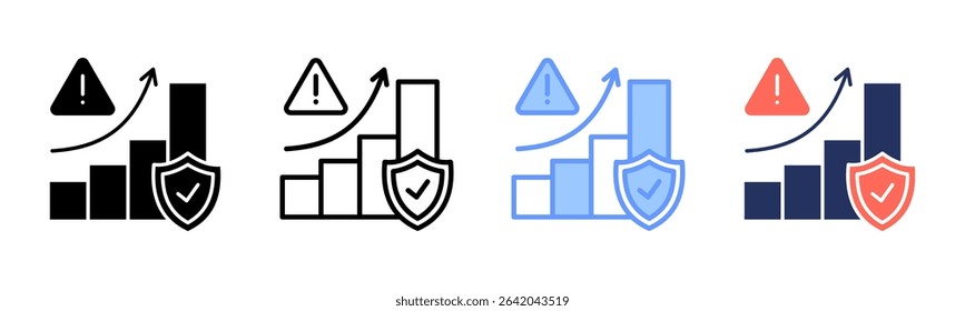 Risk Assessment icon sheet multiple style collection