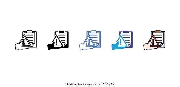 Risk assessment icons sets with five style variations
