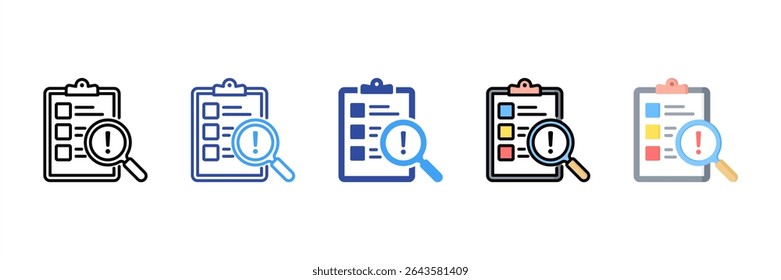 Conjunto de iconos de múltiples estilos de evaluación de riesgos