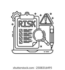 Risk Assessment Outline Icon, Vector illustration