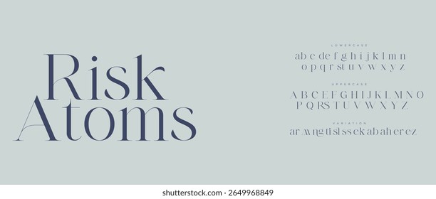 Risk Atoms vector illustration of font family