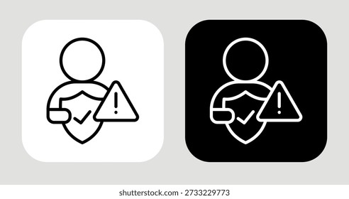 Symbol für Risikovermeidung in schwarz-weißem Linienstil