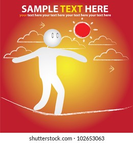 Risk, business cartoon concept,Vector
