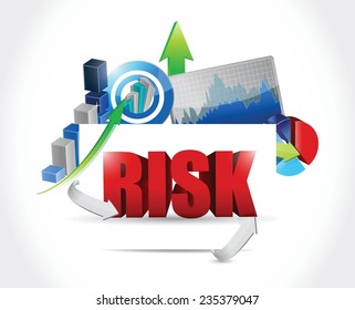 risk business graph illustration design over a white background