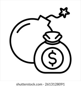 Risk Capital Line Icon Vector Illustration