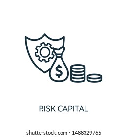 Risk Capital outline icon. Thin line concept element from risk management icons collection. Creative Risk Capital icon for mobile apps and web usage.