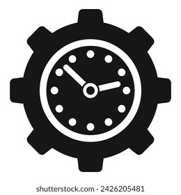 Risk clock gear icon simple vector. Business person. Resolve person work