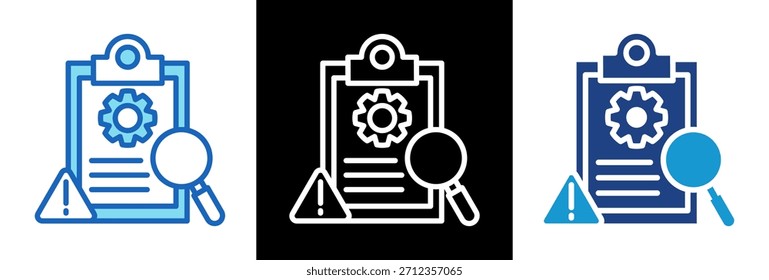 Icono de cumplimiento de riesgos Ilustración vectorial de estilo triple