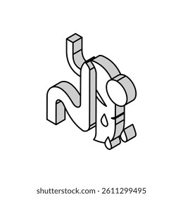 risk of complications, severe bleeding isometric icon vector. risk of complications, severe bleeding sign. isolated symbol illustration
