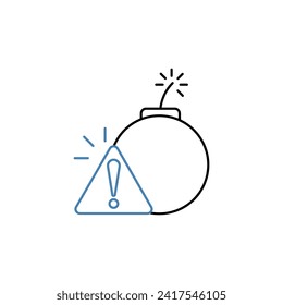 risk concept line icon. Simple element illustration. risk concept outline symbol design.