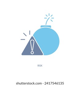 icono de línea de concepto de riesgo. Ilustración de elemento simple. diseño de símbolos de esquema de concepto de riesgo.