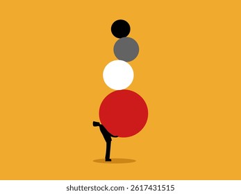 Risk Control, Businessman Balancing the Circle