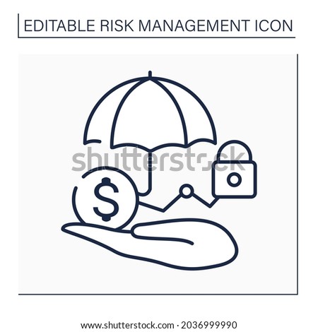 Risk control line icon. Loss control. Identifying potential losses. Devises strategies to reduce or terminate losses.Business concept. Isolated vector illustration. Editable stroke